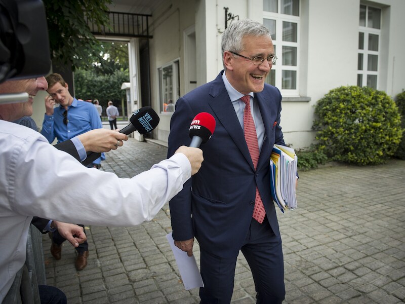 Coformateur Kris Peeters dinsdag. Vandaag vergaderden de politici op een geheime locatie.