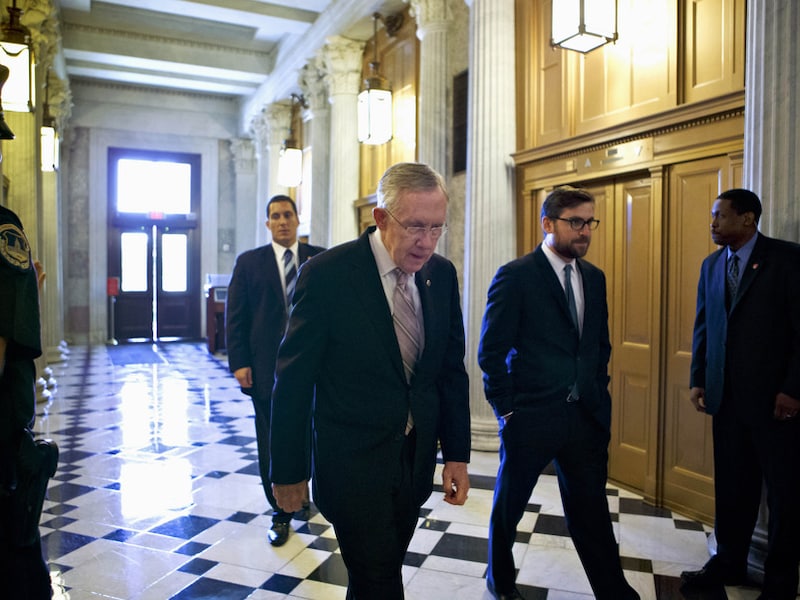 Harry Reid, de leider van de Democratische meerderheid in de Amerikaanse Senaat.
