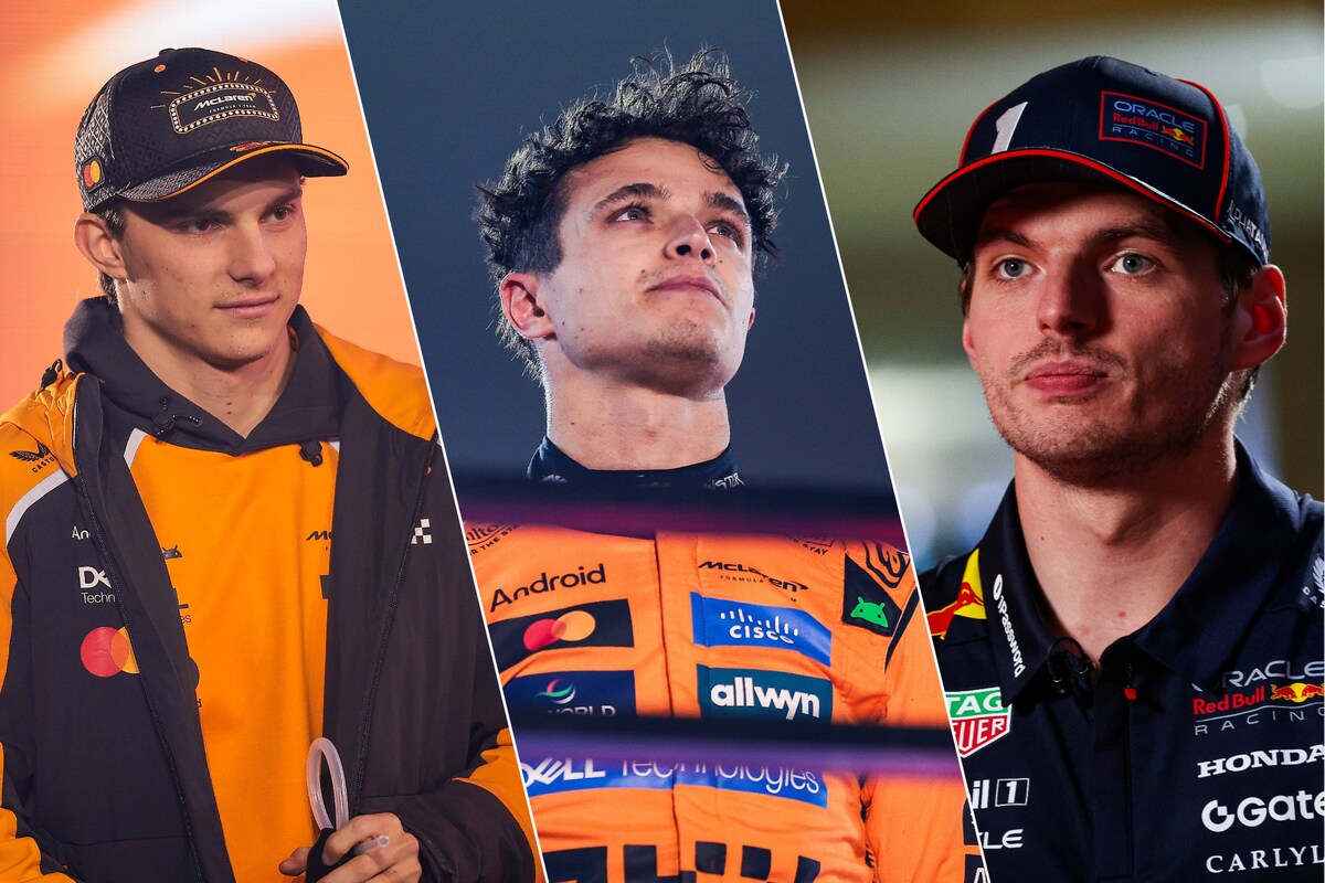 Piastri, Norris y Verstappen. 