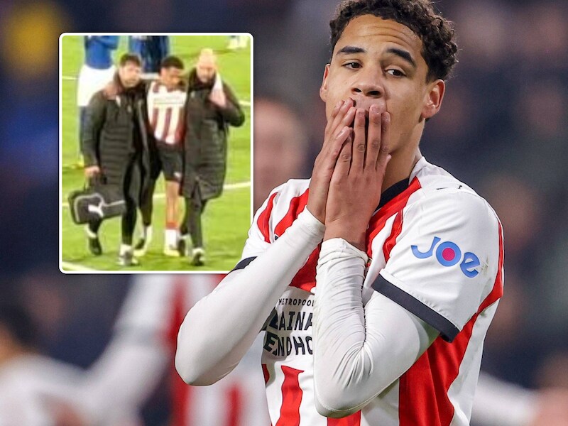Hij moest door twee man van het veld worden gedragen: grote zorgen om jonge PSV-Belg Noah Fernandez