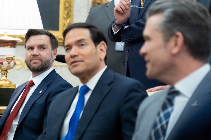 Vicepresident JD Vance, buitenlandminister Marco Rubio en defensieminister Pete Hegseth.