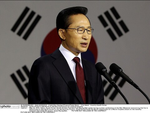 De Zuid-Koreaanse president Lee Myung-Bak.
