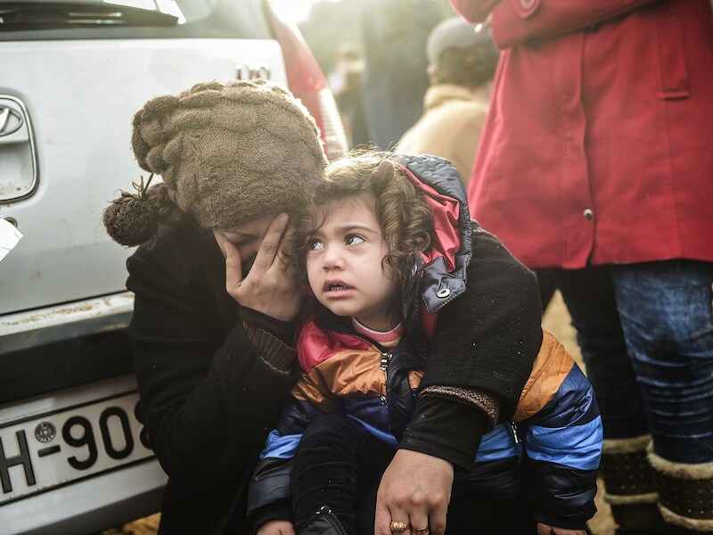 Vluchtelingen op het Griekse eiland Lesbos.