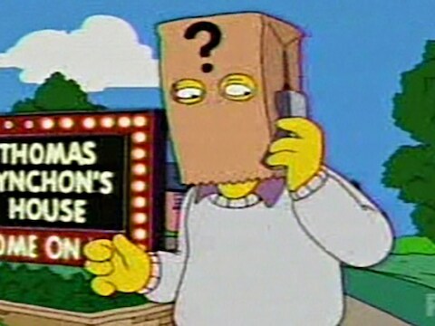 De Simpson-versie van schrijver Thomas Pynchon.
