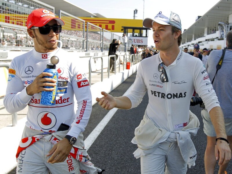 Volgend seizoen zijn dit collega's: Lewis Hamilton en Nico Rosberg