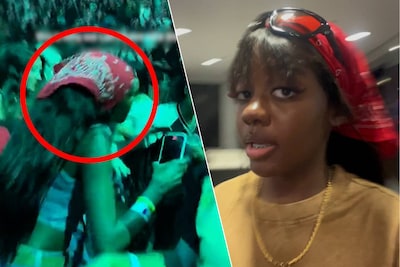 Fan (18) grijpt in tijdens aanval op Billie Eilish en wordt wereldwijd bejubeld als ‘heldin met de rode bandana’