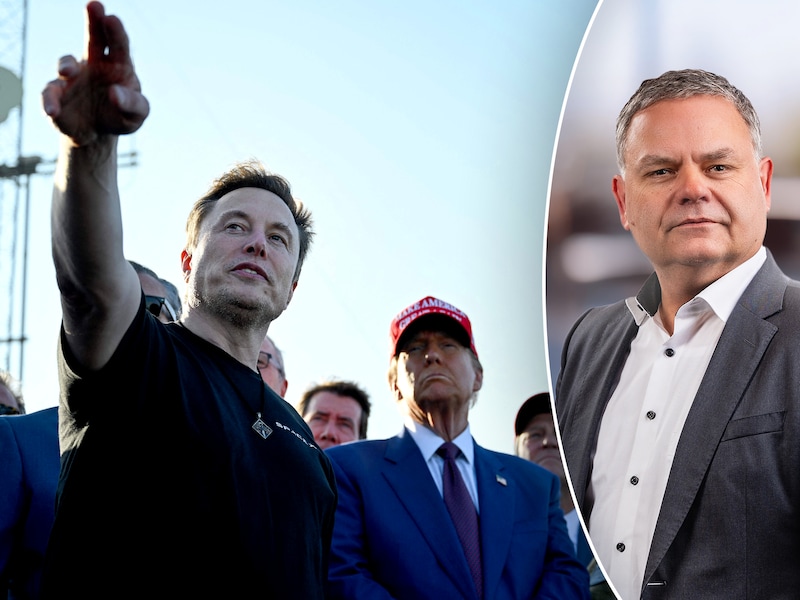Elon Musk met de Amerikaanse president Donald Trump bij de lancering van een testvlucht van de SpaceX Starship-raket / rechts: HLN-geldexpert Pascal Paepen.