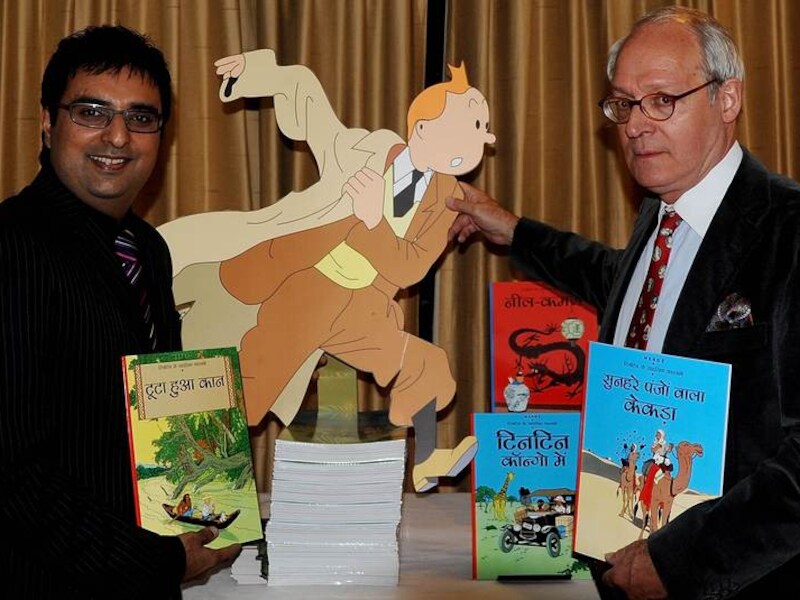 Uitgever Ajya Mago en Belgisch ambassadeur Jean Deboutte.