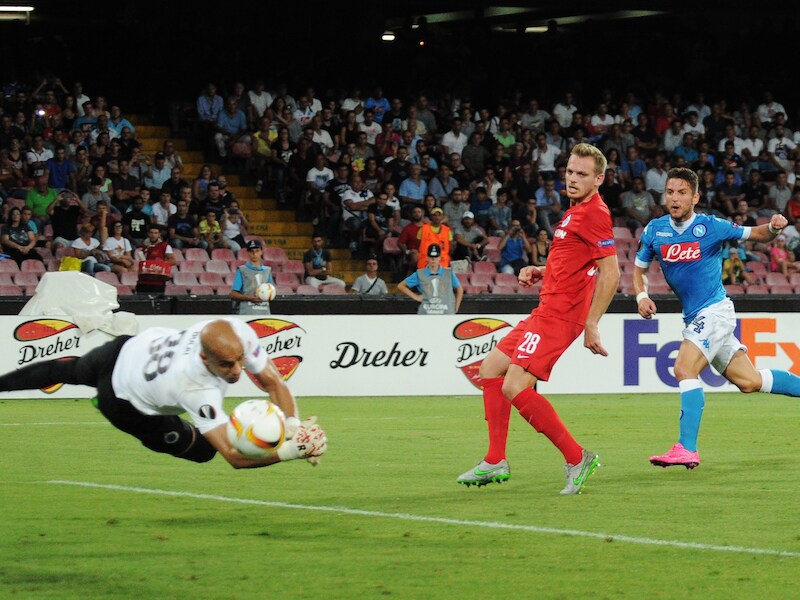 In september 2015 kreeg Bolat als doelman van Club Brugge vijf goals om de oren in Napoli.