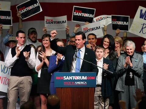 De Republikeinse presidentskandidaat Rick Santorum.