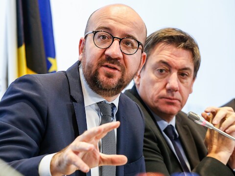 Premier Charles Michel en minister van Binnenlandse Zaken Jan Jambon.