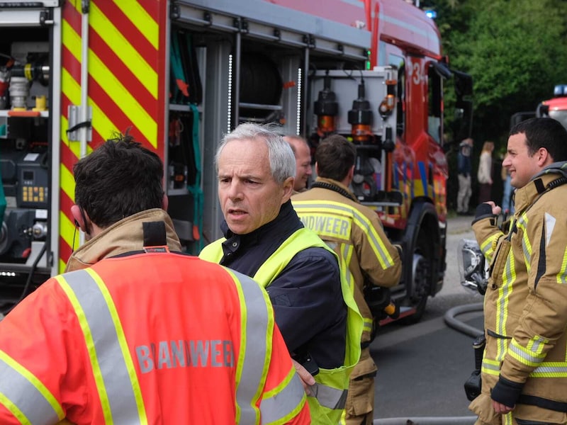 Burgemeester Bertrand Waucquez tijdens een vorige brandweerinterventie