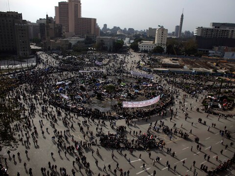 Het Tahrirplein is vaak het toneel van manifestaties.