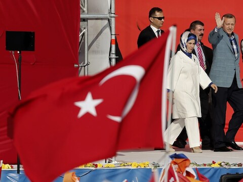 Erdogen en zijn echtgenote Emine.