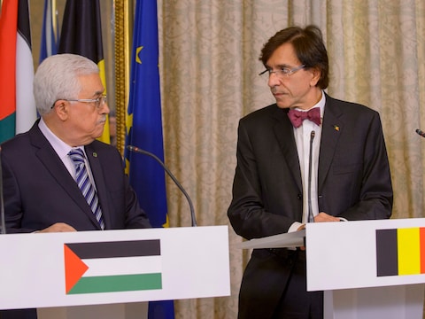 Palestijns president Mahmoed Abbas en Belgisch premier Elio Di Rupo.