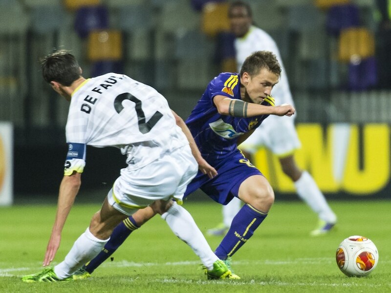 Mezga, hier in actie tegen Zulte-Waregem, scoorde de late 1-1.