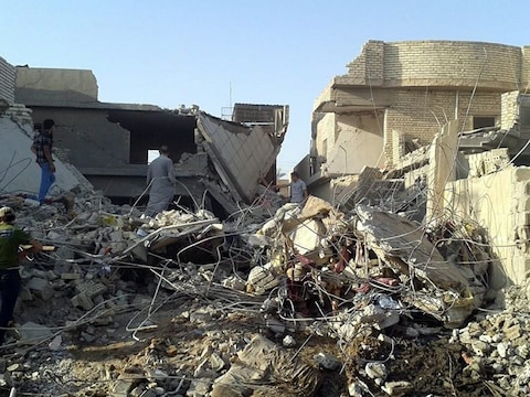 Een bouwval in Falluja.