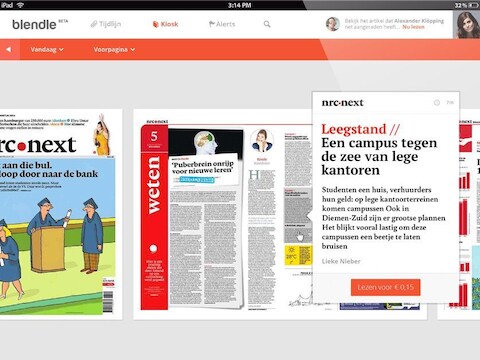 Blendle bundelt de meerderheid van de Nederlandse kranten en magazines.