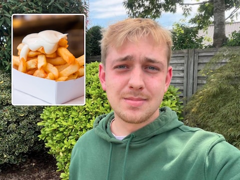 Lars Croubels (24) uit Ingelmunster beleefde de schrik van zijn leven toen hij een pakje frietjes leverde in Hulste.
