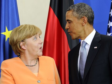 "Dit zou een zwaarwegende vertrouwensbreuk zijn", zegt de woordvoerder van Angela Merkel.
