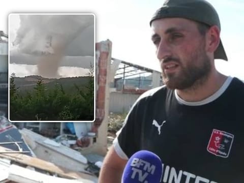 Alexis vertelt tegen BFMTV over wat zijn zwangere vriendin Justine maandag heeft meegemaakt nadat een verwoestende tornado door hun dorp Pomas raasde.