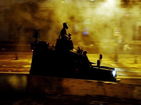 Een politiepatrouille in Istanbul.