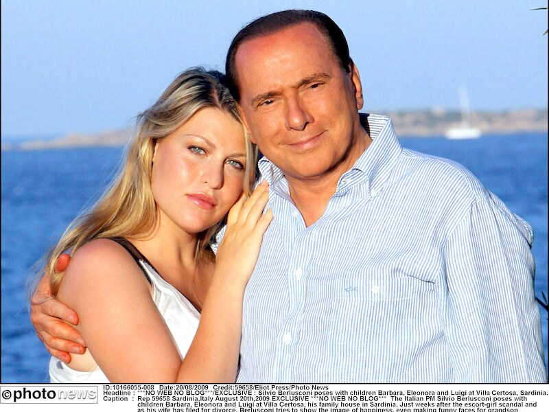 Silvio en dochter Barbara Berlusconi. Foto uit 2009.