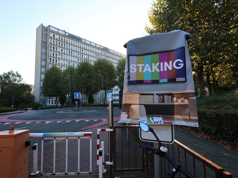 Maandag werd bij de VRT gestaakt uit protest tegen de aangekondigde besparingen.