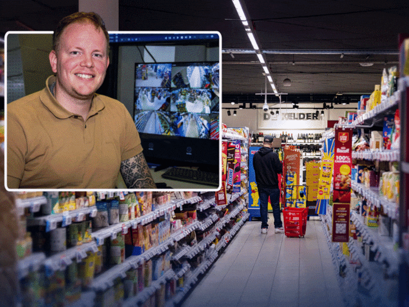 Bart Ceusters, zaakvoerder van Carrefour Market Antwerpen-Zuid, heeft zijn winkel uitgerust met slimme AI-camera’s.
