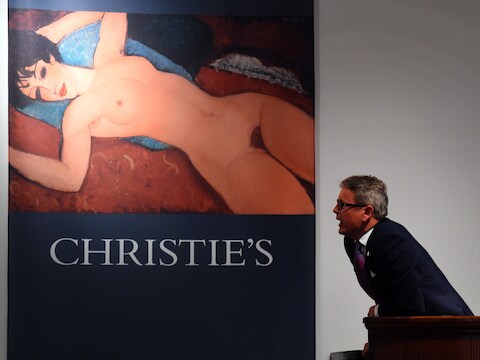 'Liggend naakt' of 'Nu couche' van kunstenaar Amedeo Modigliani.