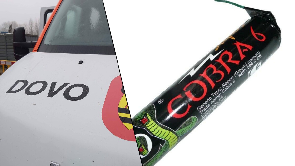 DOVO kwam dinsdagavond ter plaatse om de restanten van het vuurwerk te onderzoeken. Rechts: Cobra vuurwerk (illustratiebeeld).