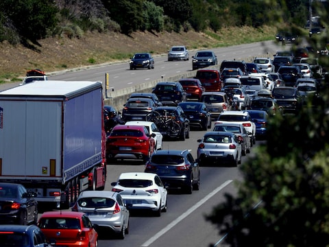 Archieffoto van een file op de A7 in Frankrijk.