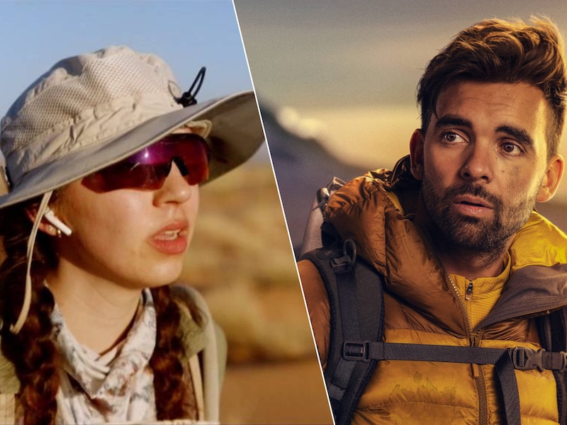 Flo Windey in ‘De Expeditie: Namibië’ en Mathias Vergels in ‘De rugzak’