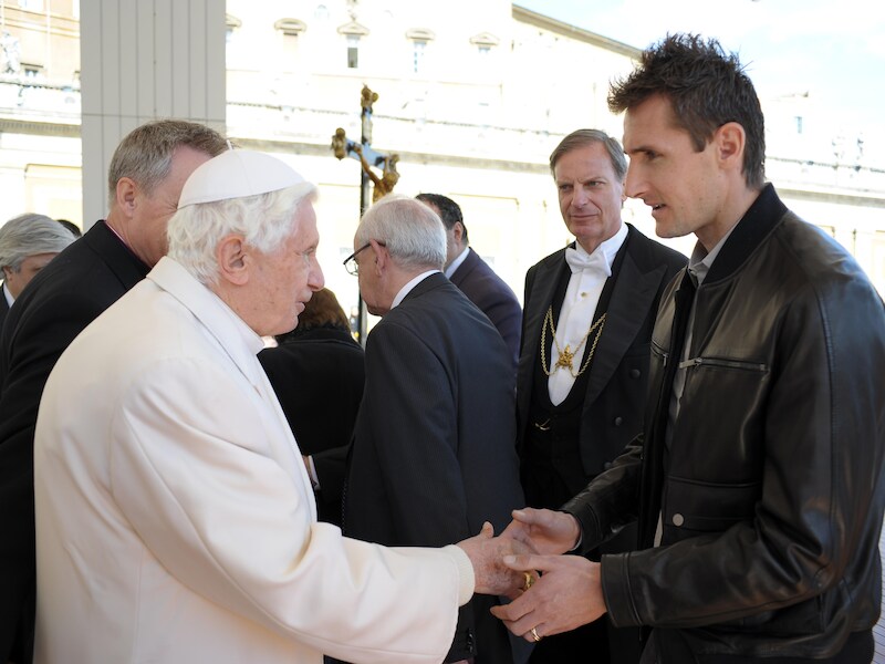Paus Benedictus XVI tijdens een audiëntie.