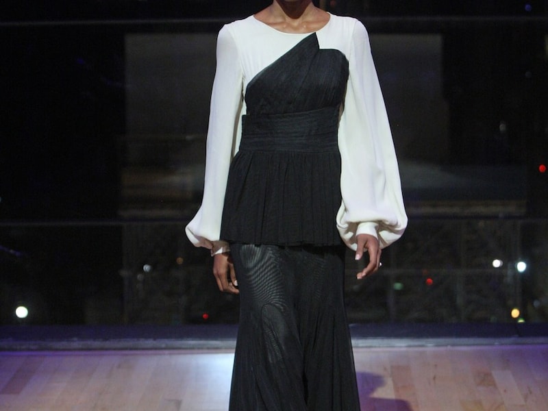 Fior Mendez op de catwalk in New York.