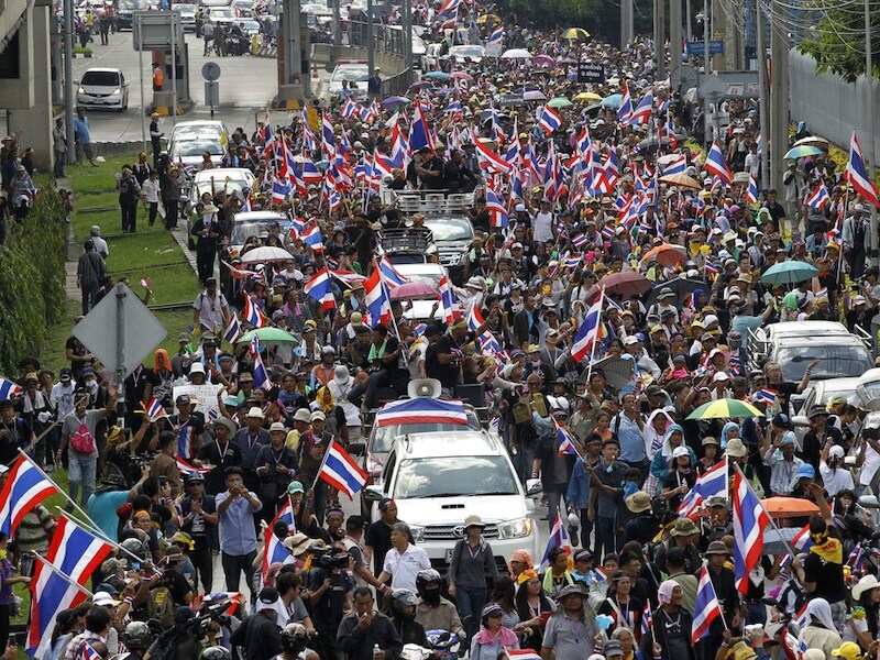 Protest in de Thaise hoofdstad Bangkok.
