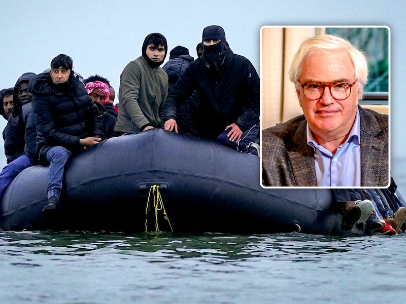 Dit bootje met transmigranten werd gespot voor de kust van Frankrijk, maar gelijkaardige bootjes worden sinds kort ook vaker aan onze kust opgemerkt. Inzet: Carl Decaluwé, gouverneur van West-Vlaanderen.