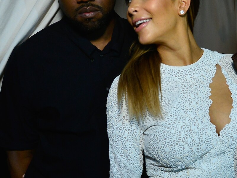 Rapper Kanye West en zijn aanstaande vrouw Kim Kardashian.