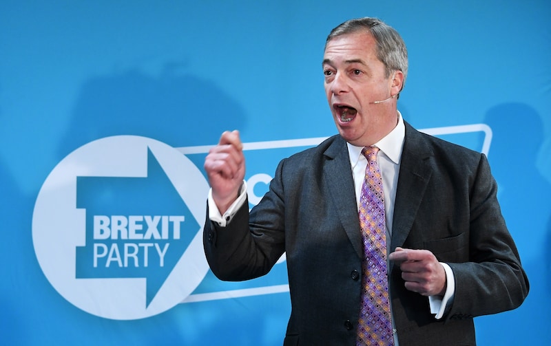 Archive. Leader of the then Brexit Party, Nigel Farage, on campaign in Essex. (13/11/19) 