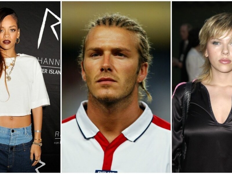 Rihanna, David Beckham en Scarlett Johansson met hun lelijkste kapsels.