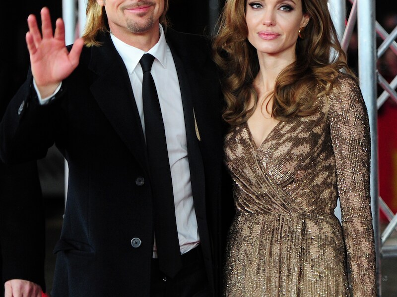 Brad en Angelina op de première van 'In the land of blood and honey' op 14 april 2012.