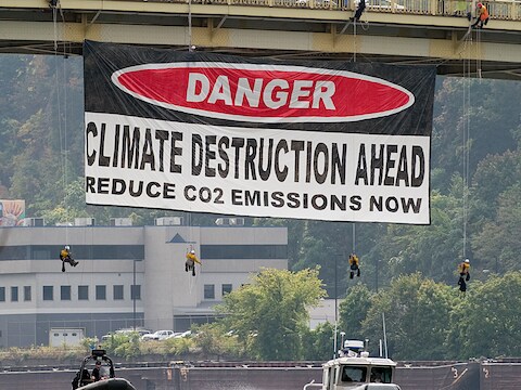Actie van Greenpeace tijdens G20-top (archiefbeeld).