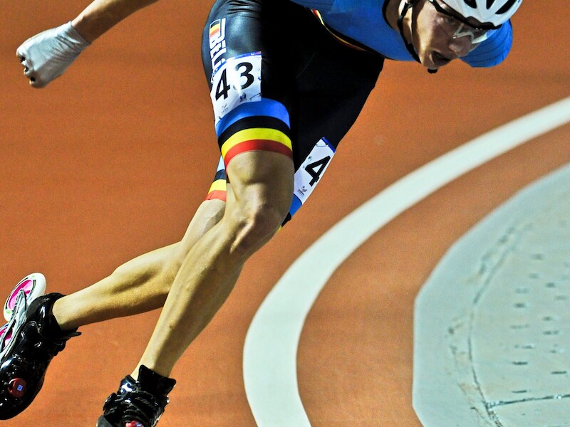 Bart Swings in actie tijdens zijn 10.000 meter.