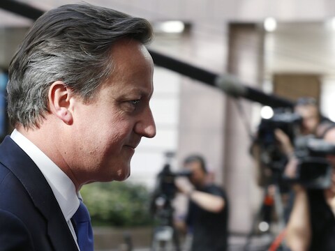 David Cameron bij zijn aankomst in Brussel.