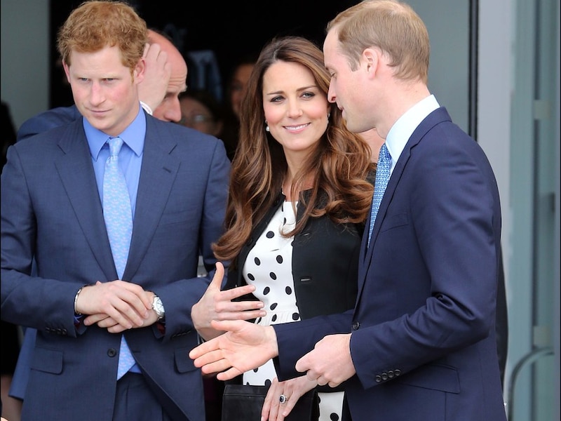 Prins Harry, Kate Middleton en prins William.