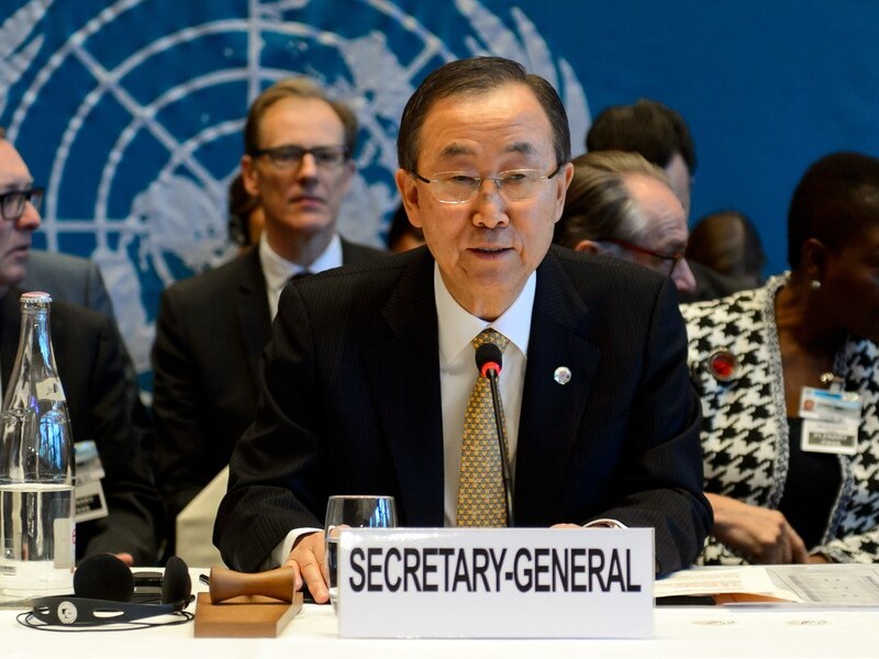 Ban Ki-moon opende de vredesconferentie.