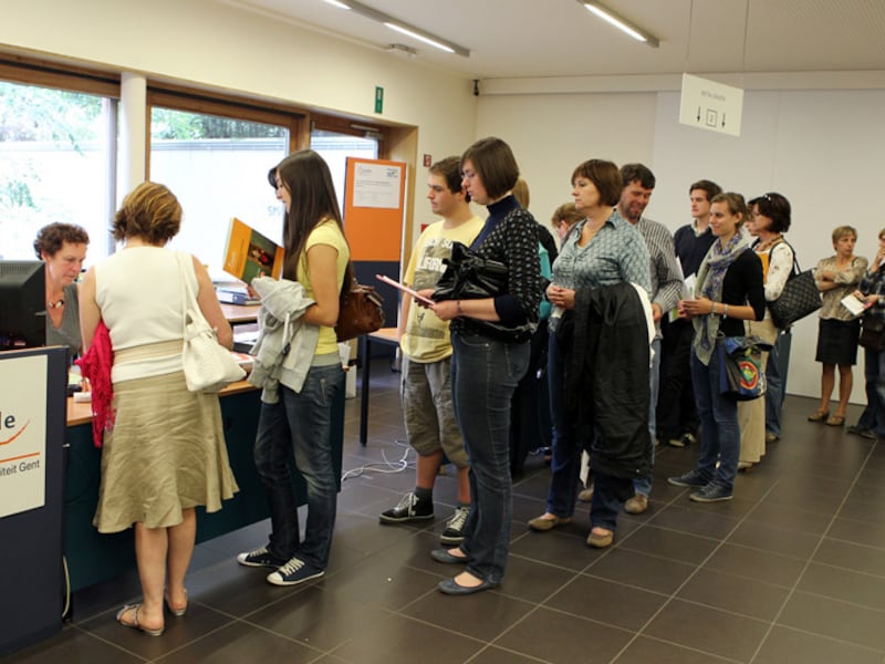 Archiefbeeld van studenten aan de Artevelde hogeschool.