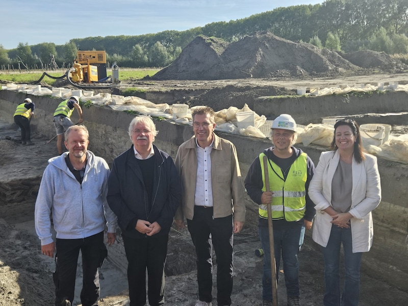 Resten van een oude Romeinse dijk in Brugge