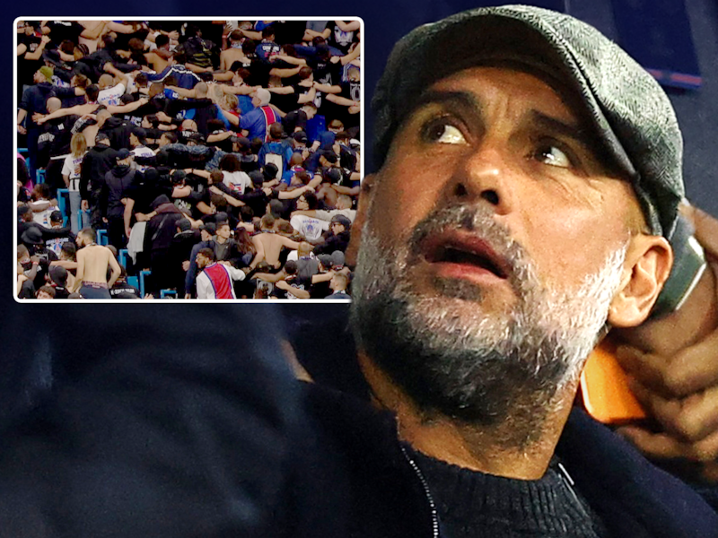 Pep Guardiola komt ‘zijn’ omstreden City steunen, maar ziet met lede ogen hoe PSG-aanhang extra zout in de wonde strooit