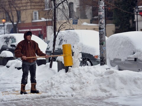 Sneeuw in New York.